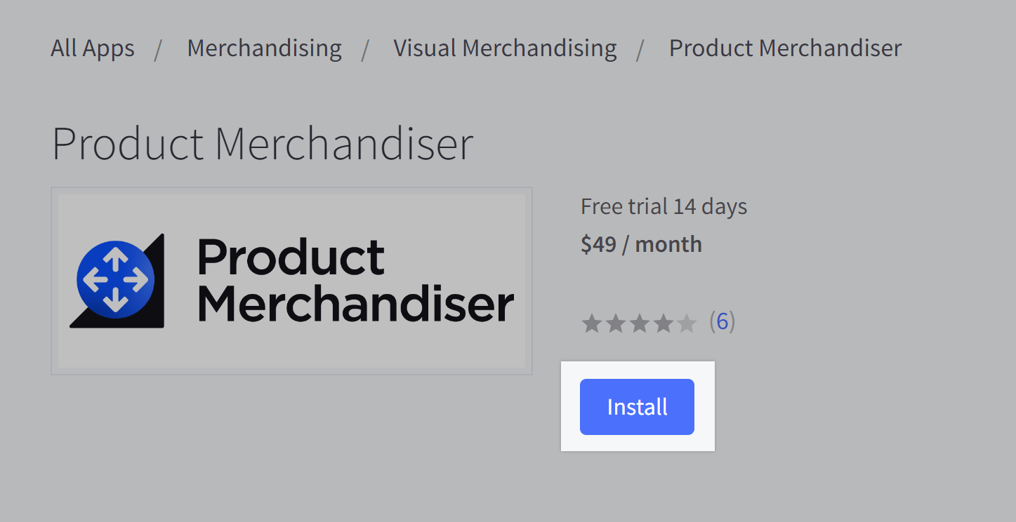 Using the Product Merchandiser App